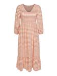 Checked elastic detailed dress